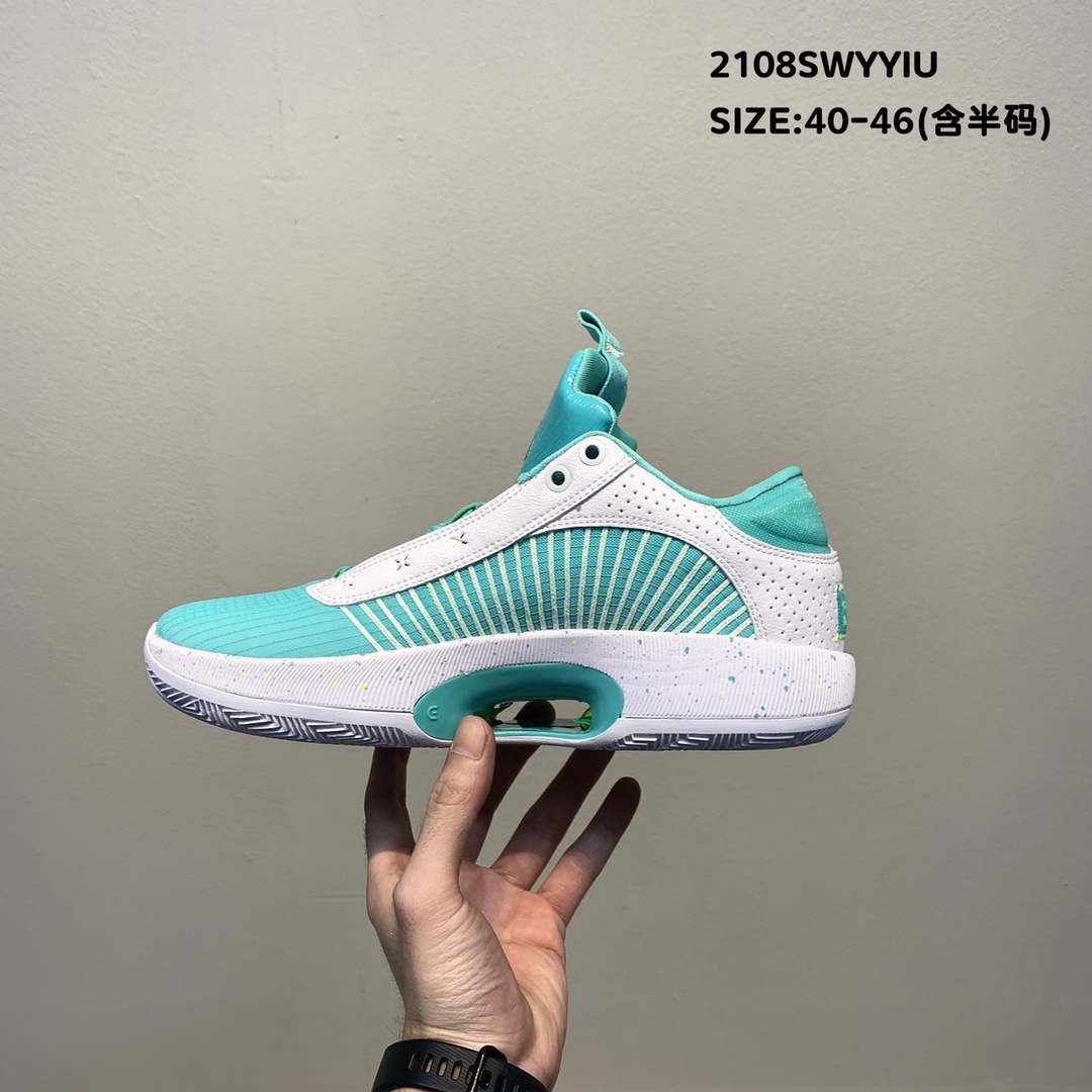 2021 Air Jordan 35 Low White Green Basketball Shoes
